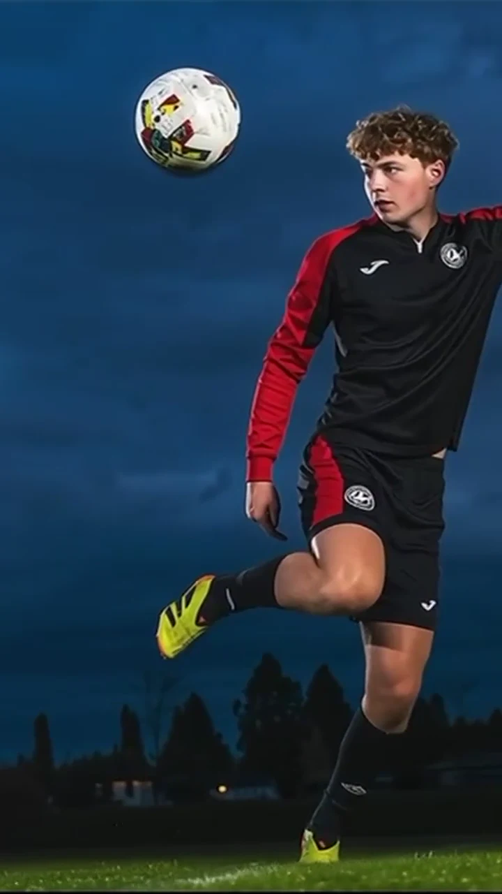 Athlete posing during a professional sports portrait session